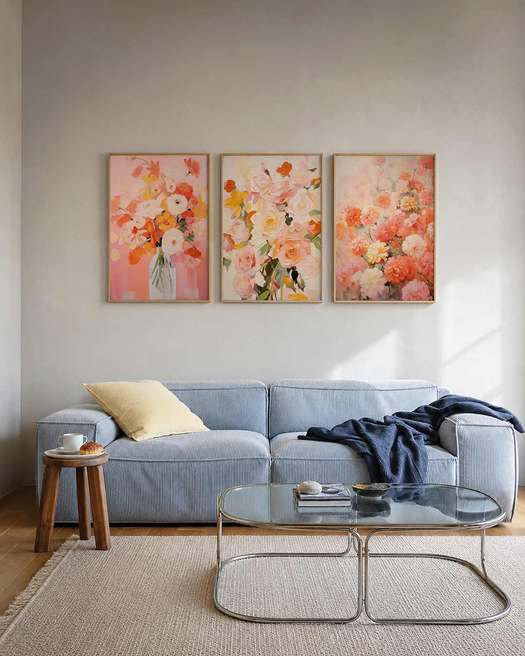 Bloemrijke kleurenpracht posterset – tweede productweergave – deze posterset in drie delen toont een levendige