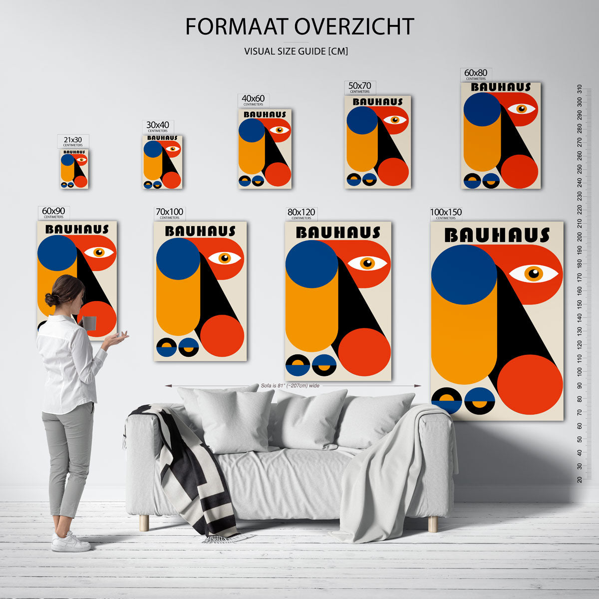 Vormen en vlakkenspel – geometrische poster in Bauhaus-stijl van WallArtistic