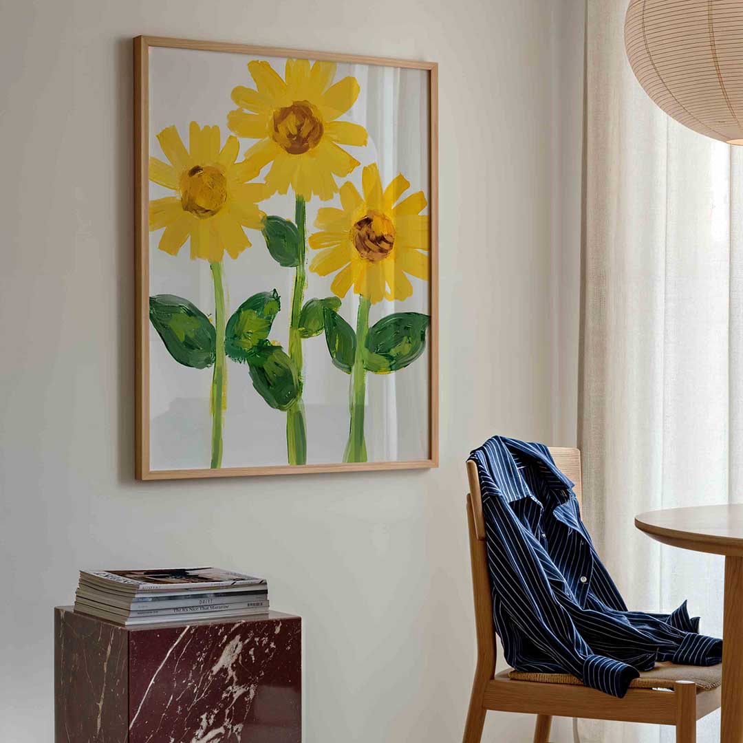 Zonnebloemen – bloemen poster in staand formaat