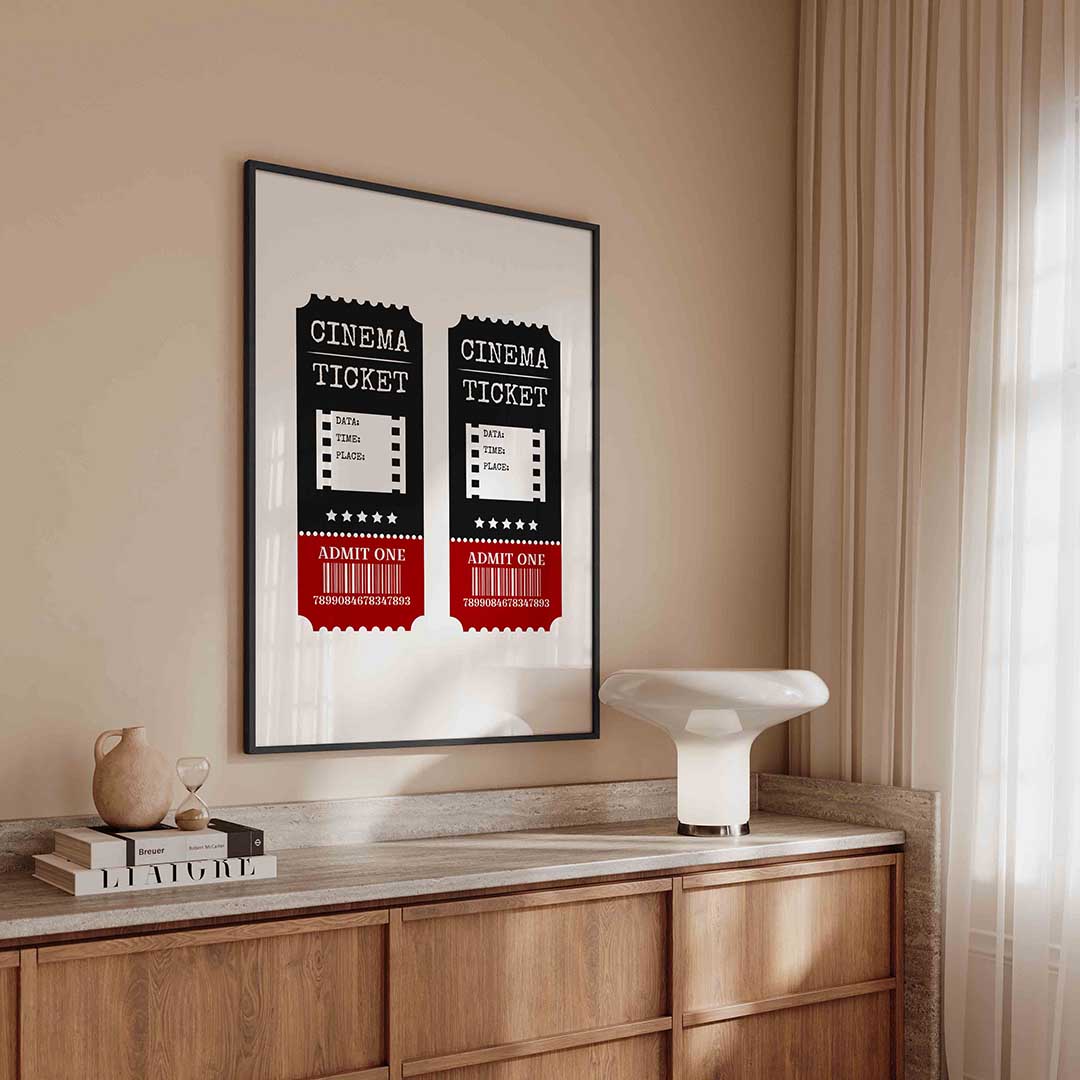 Cinema ticket – kleurrijke Pop Art poster in staand formaat