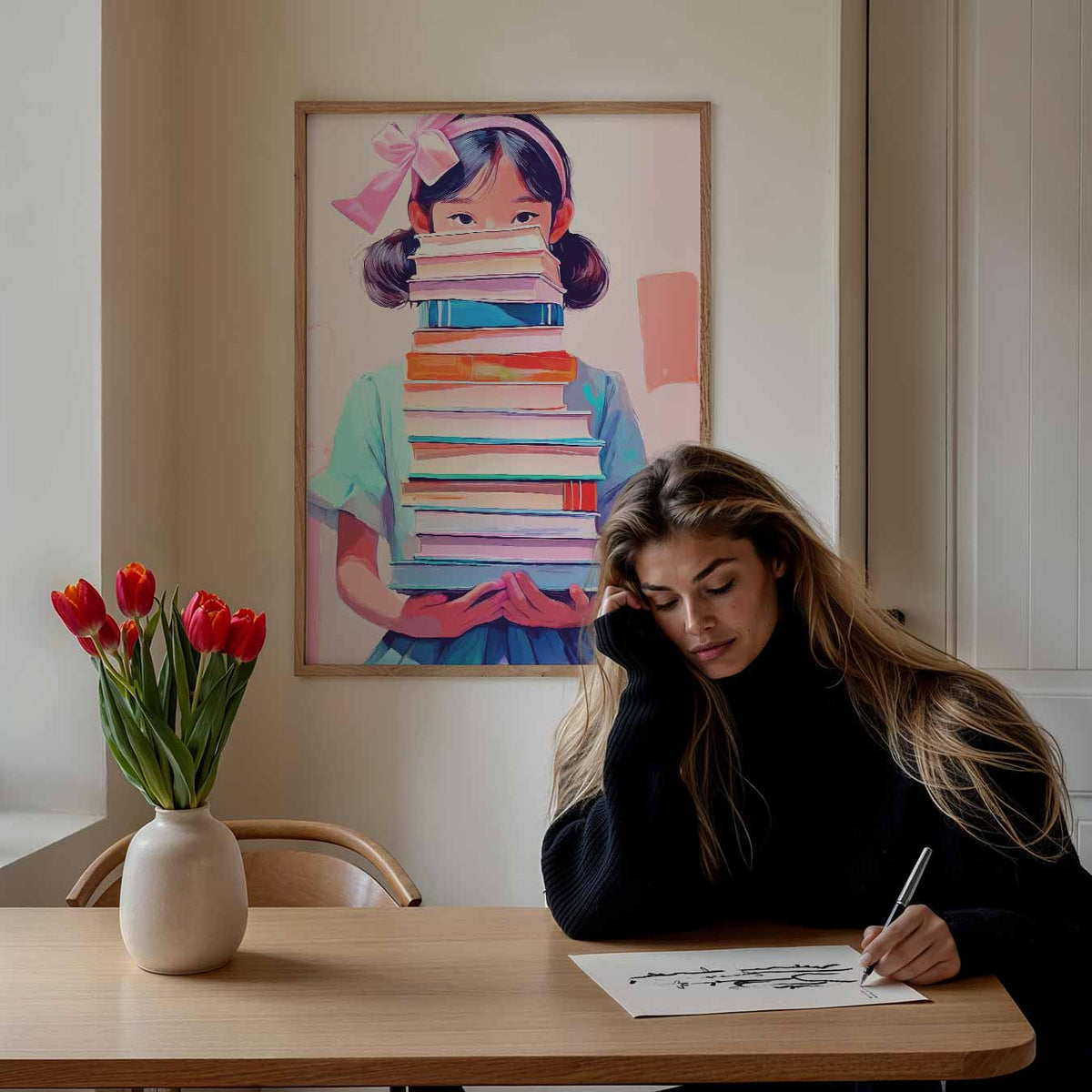 Abstracte – staande muurposter met zomerse uitstraling