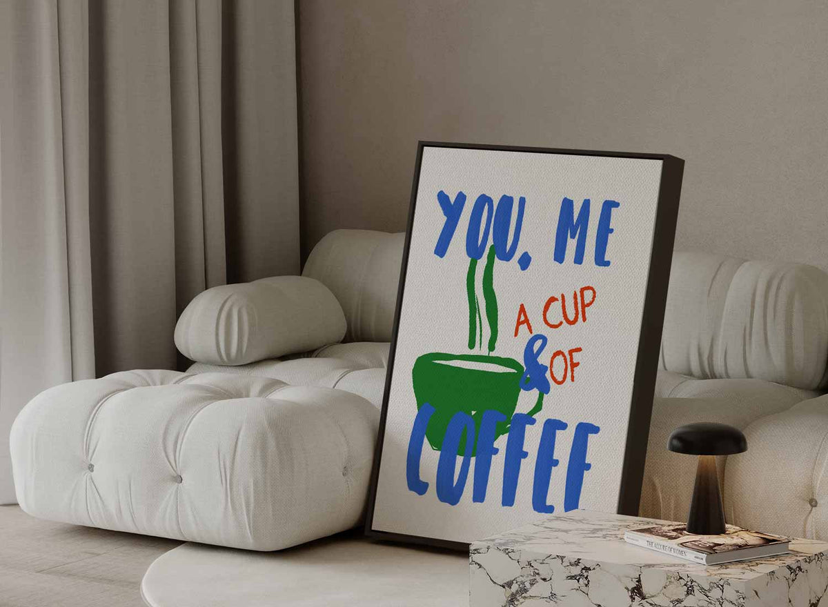Koffieliefde Moment – plexiglas wanddecoratie in portret formaat