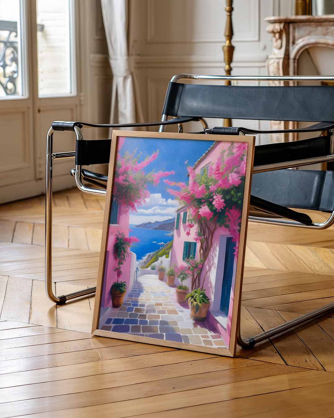 Droomachtige Mediterraanse Haven – urban poster in staand formaat