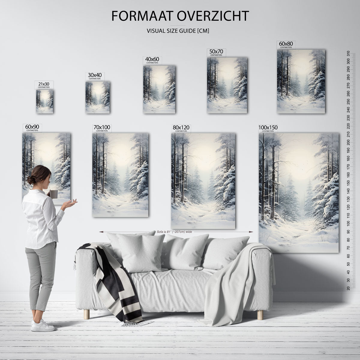 Winterbos – staande muurposter voor kerst