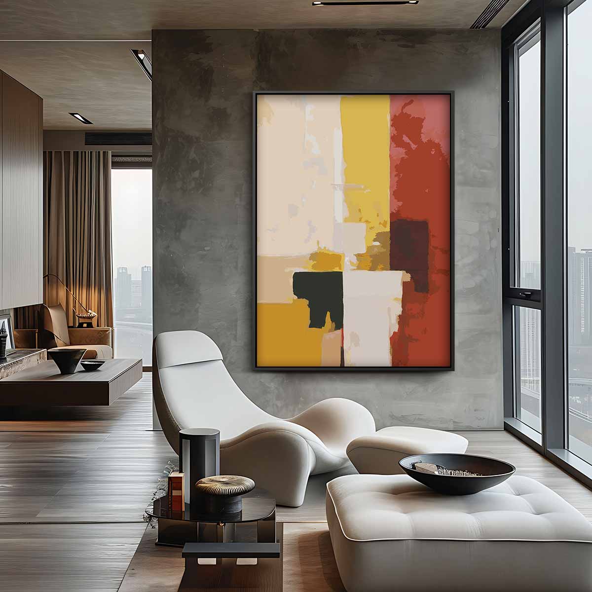 Warm Contrast – canvas wanddecoratie in portret formaat