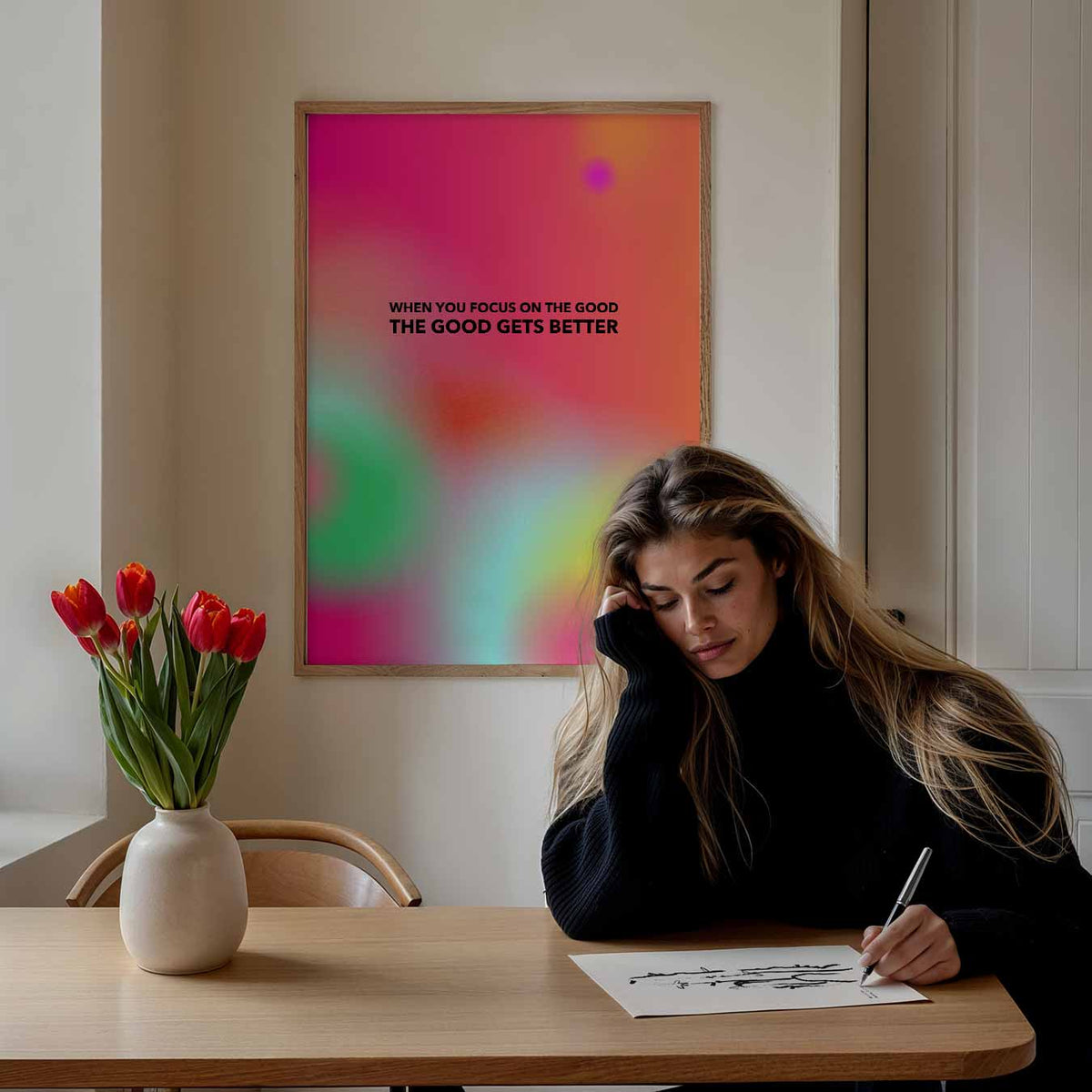 Focus on the Good – mindful portret poster, afbeelding 7