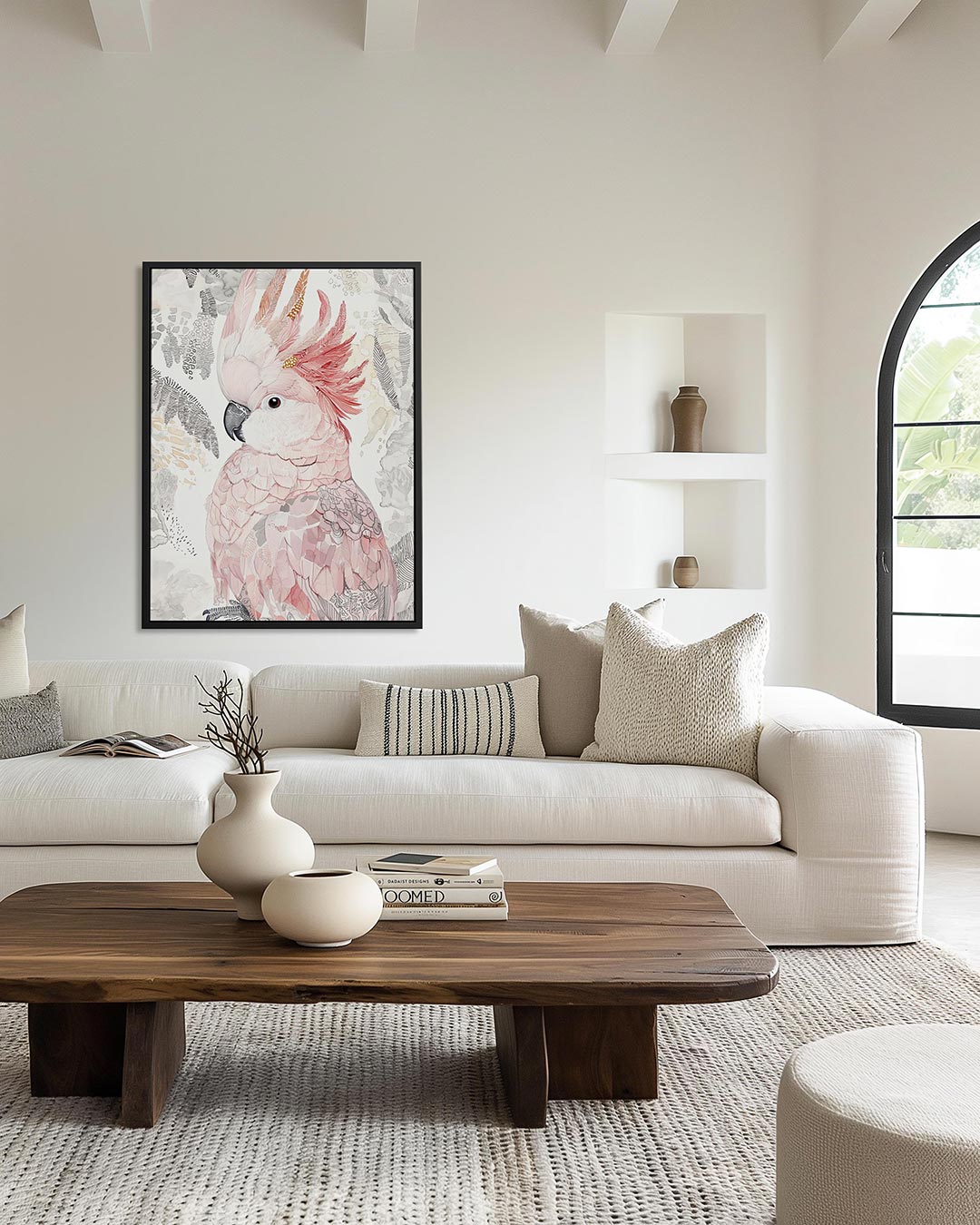 Gedetailleerde vogelillustratie – staand wanddecoratie kunstwerk