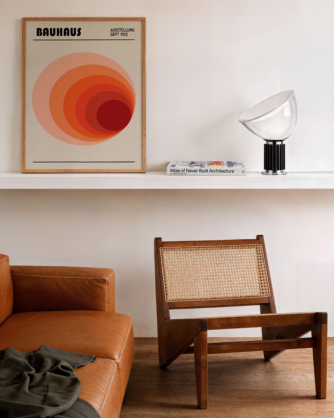Cirkelvormen en kleur – staande Bauhaus poster voor aan de muur