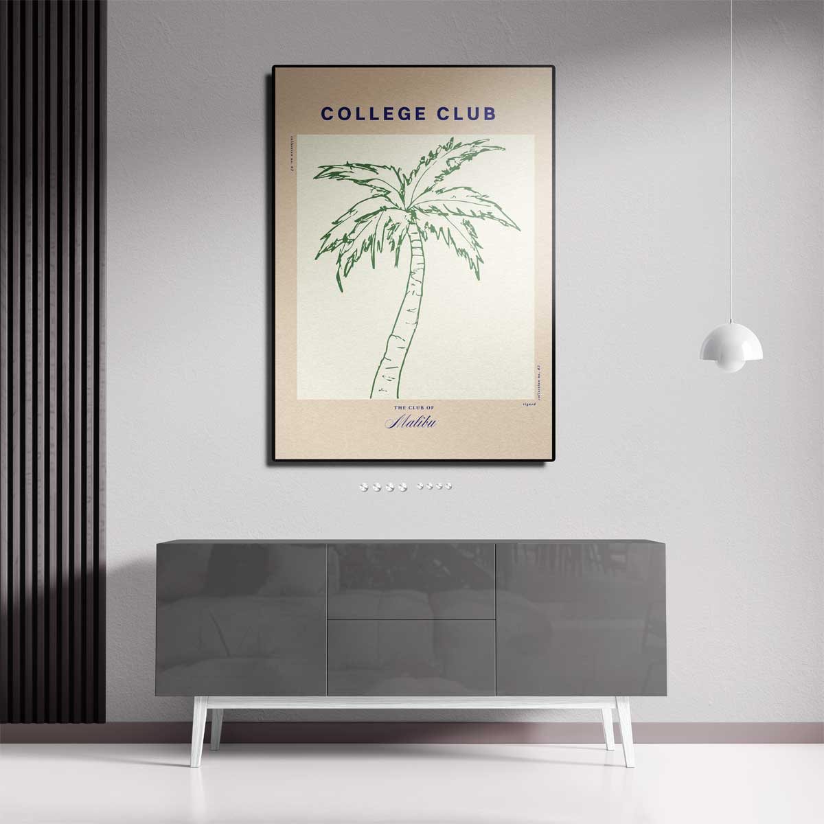 College Club Palmboom Art Print – canvas kunstwerk als wanddecoratie