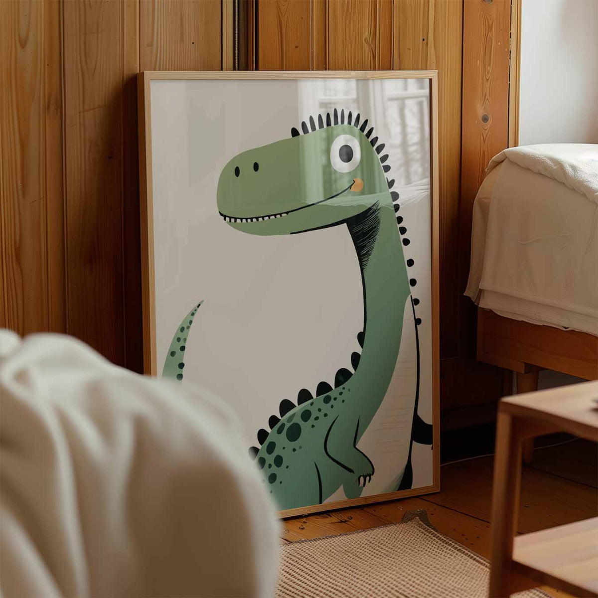 Schattige Dino Vriend – kinderposter in staand formaat