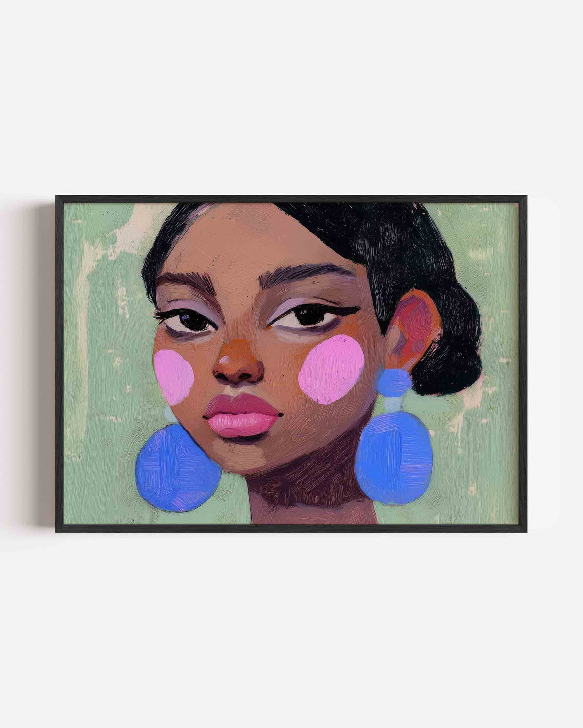 Portret met roze accenten – vrouwelijk portret als landscape poster