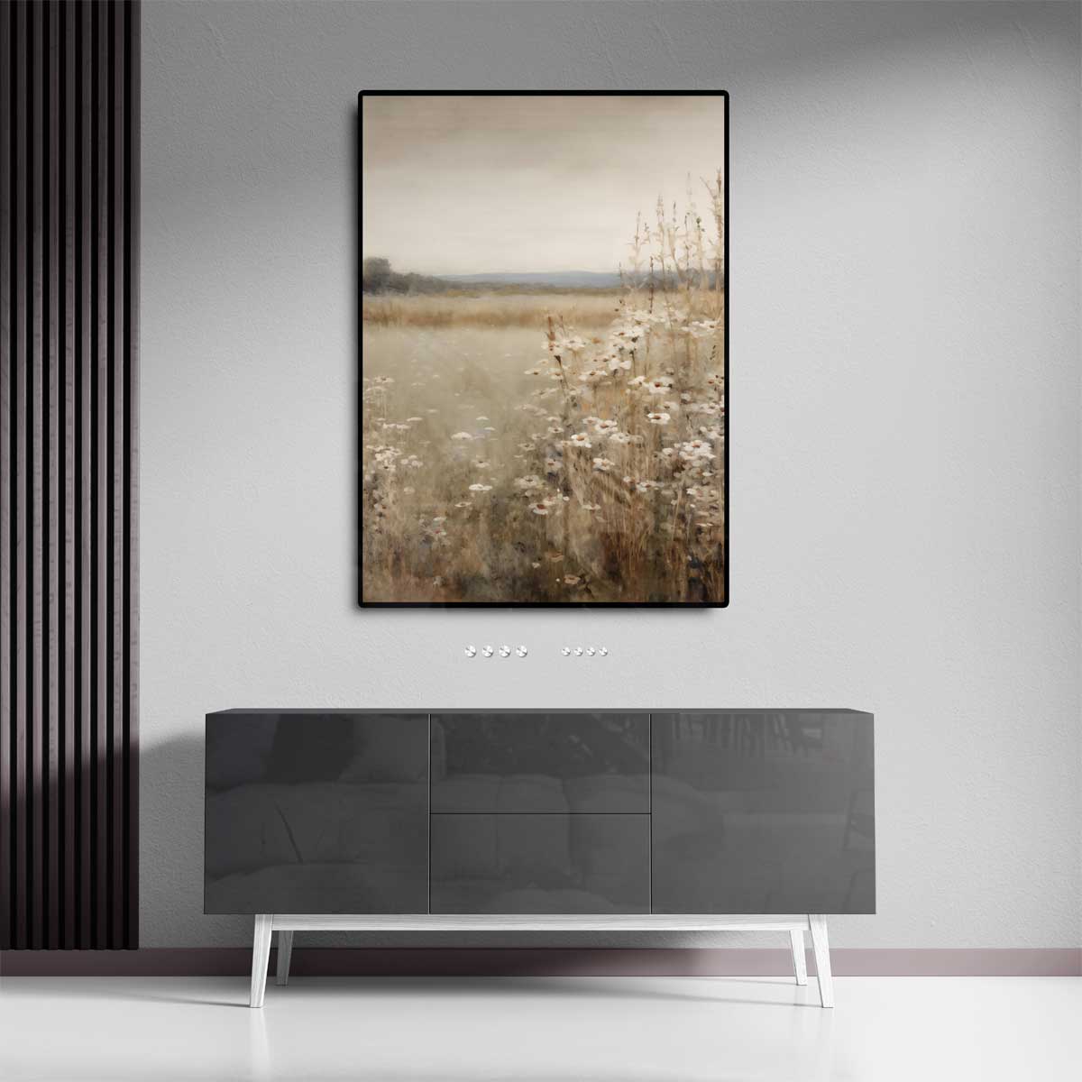 Zomersereniteit in de Weide – staand kunstwerk voor modern interieur