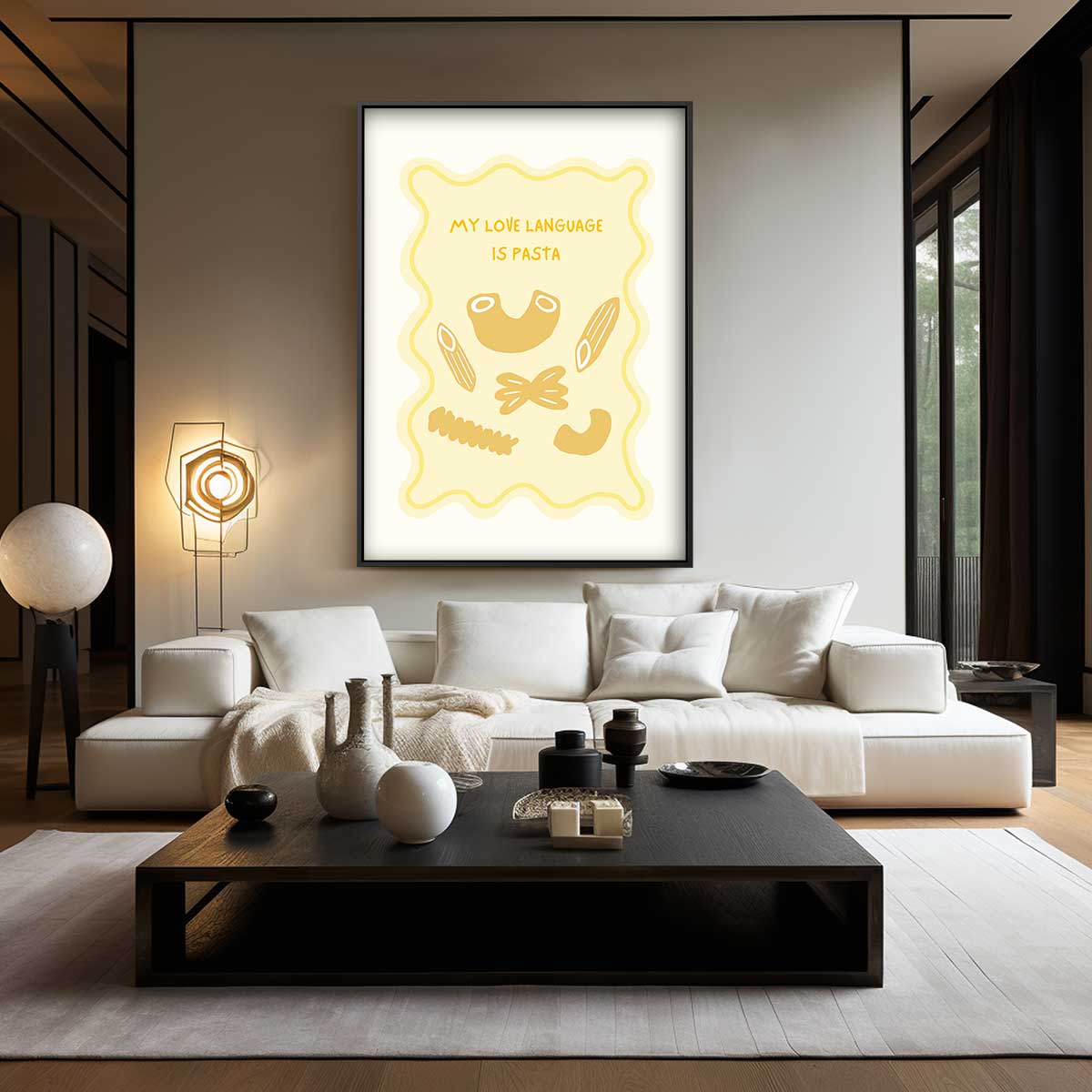 Pasta Liefde – plexiglas wanddecoratie in portret formaat