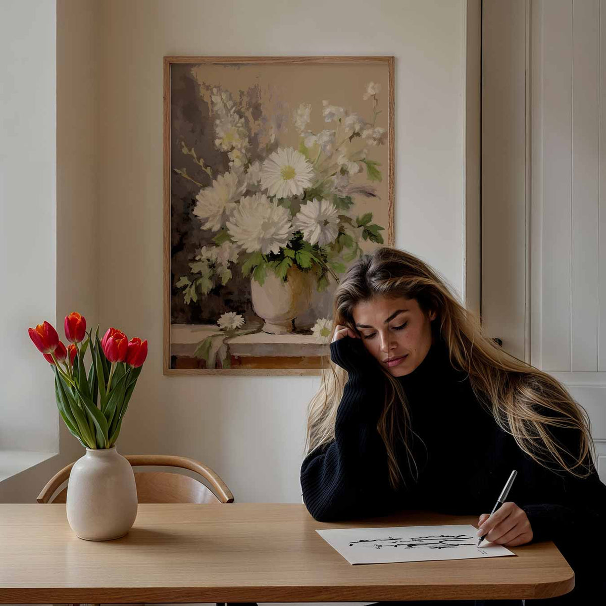 Elegante Bloemenpracht – bloemen poster als moderne staande wanddecoratie