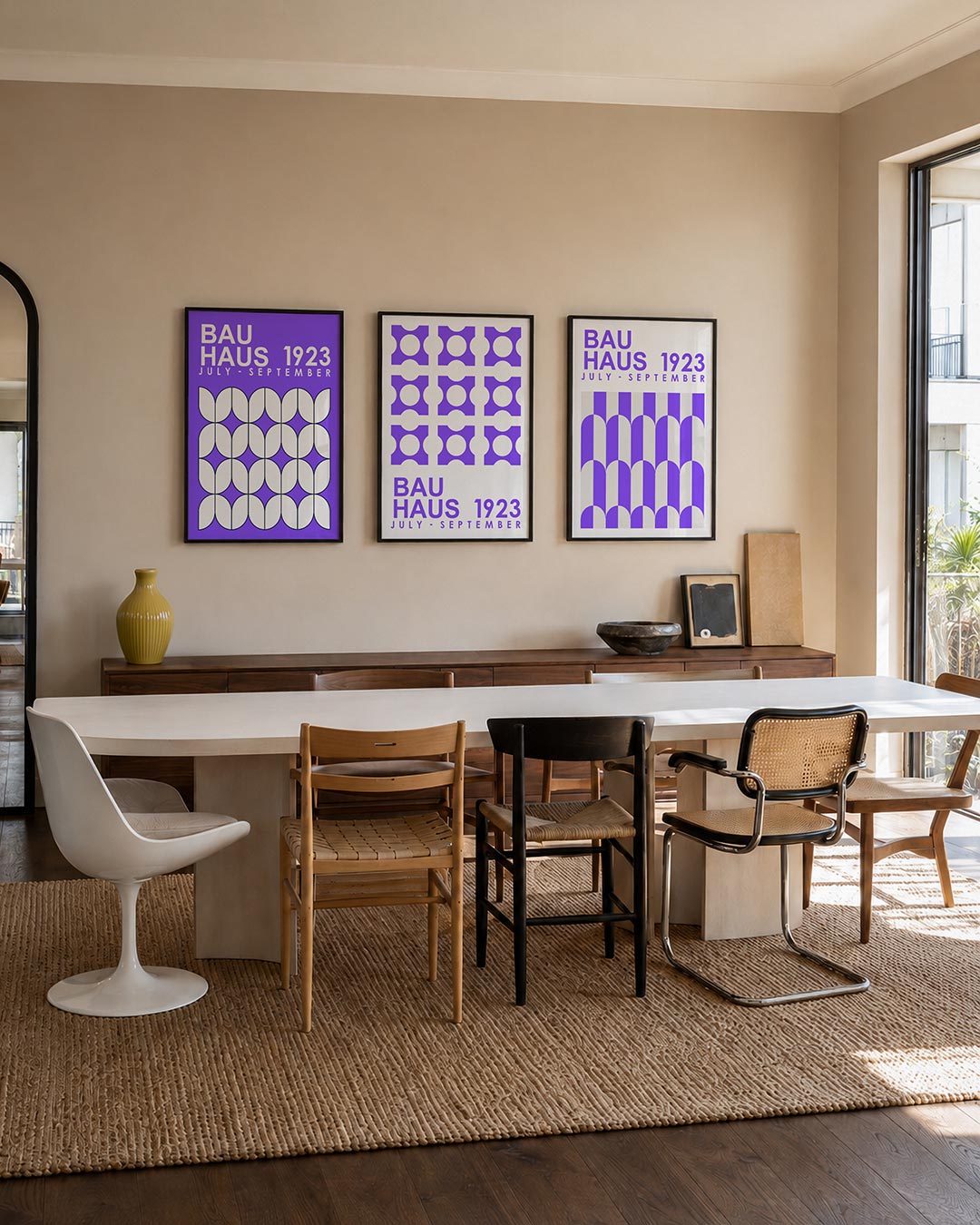 Vorm en kleur driedelige posterset – deze posterset in drie delen toont een speelse