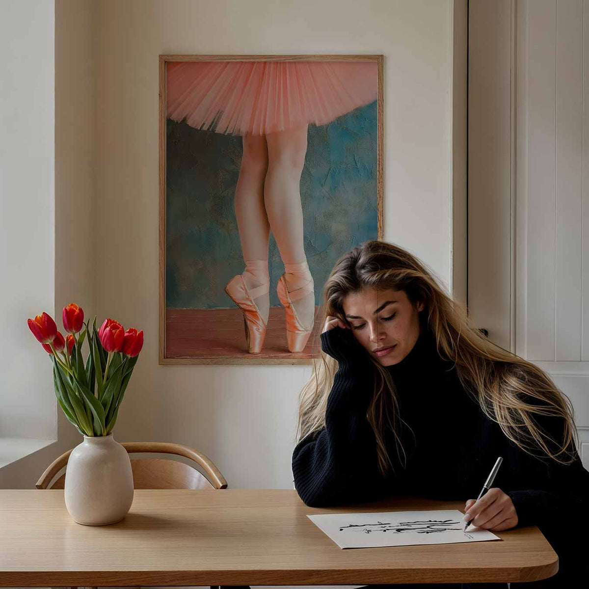 Elegante Balletschoonheid – Popart poster als moderne urban wanddecoratie
