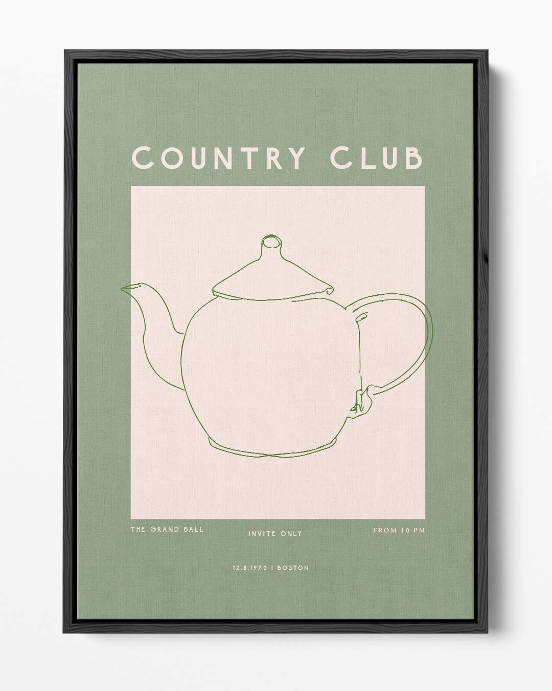 Minimalistische Theepot Poster – portret kunstwerk als wanddecoratie