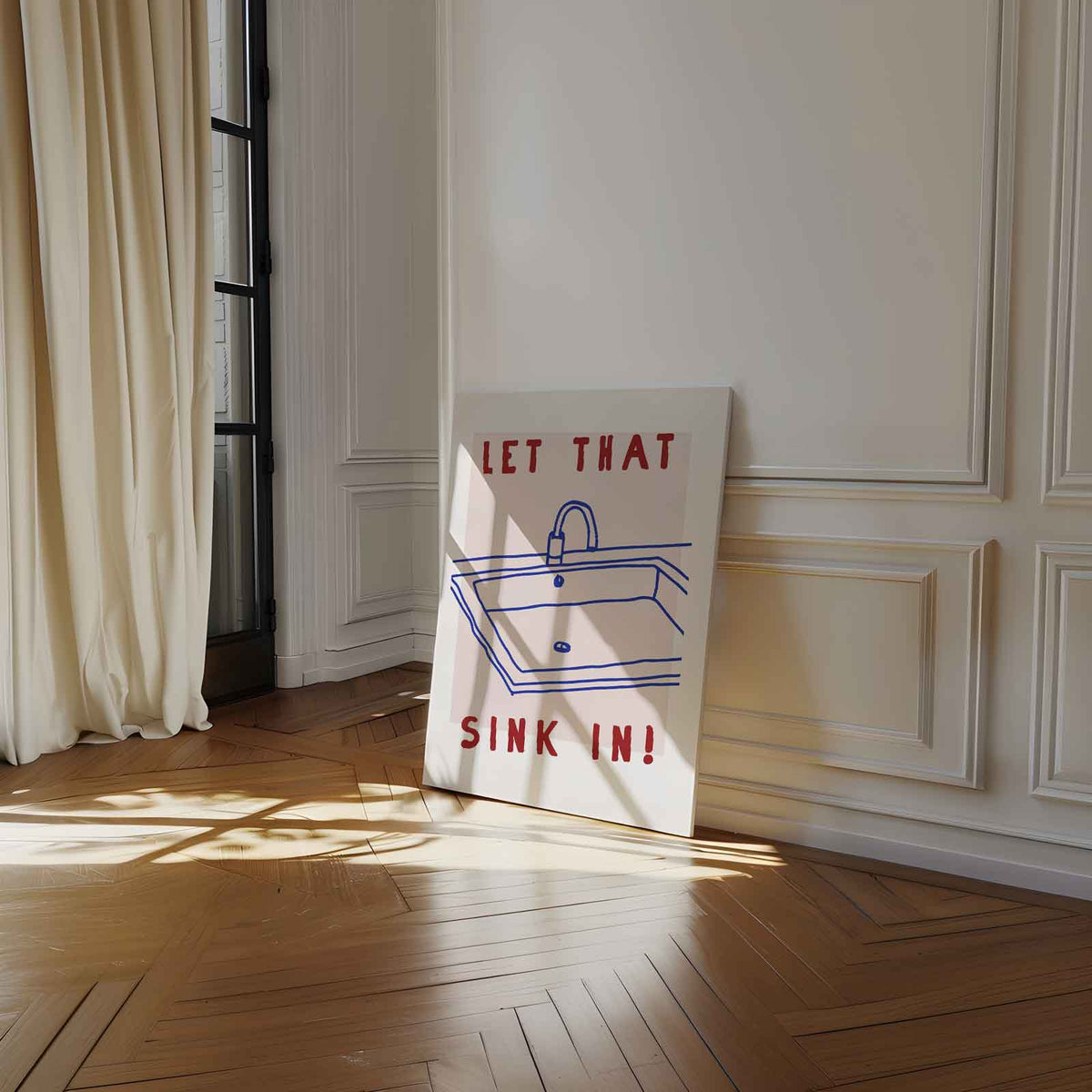 Humoristisch Wasbak Illustratie – staand kunstwerk voor modern interieur