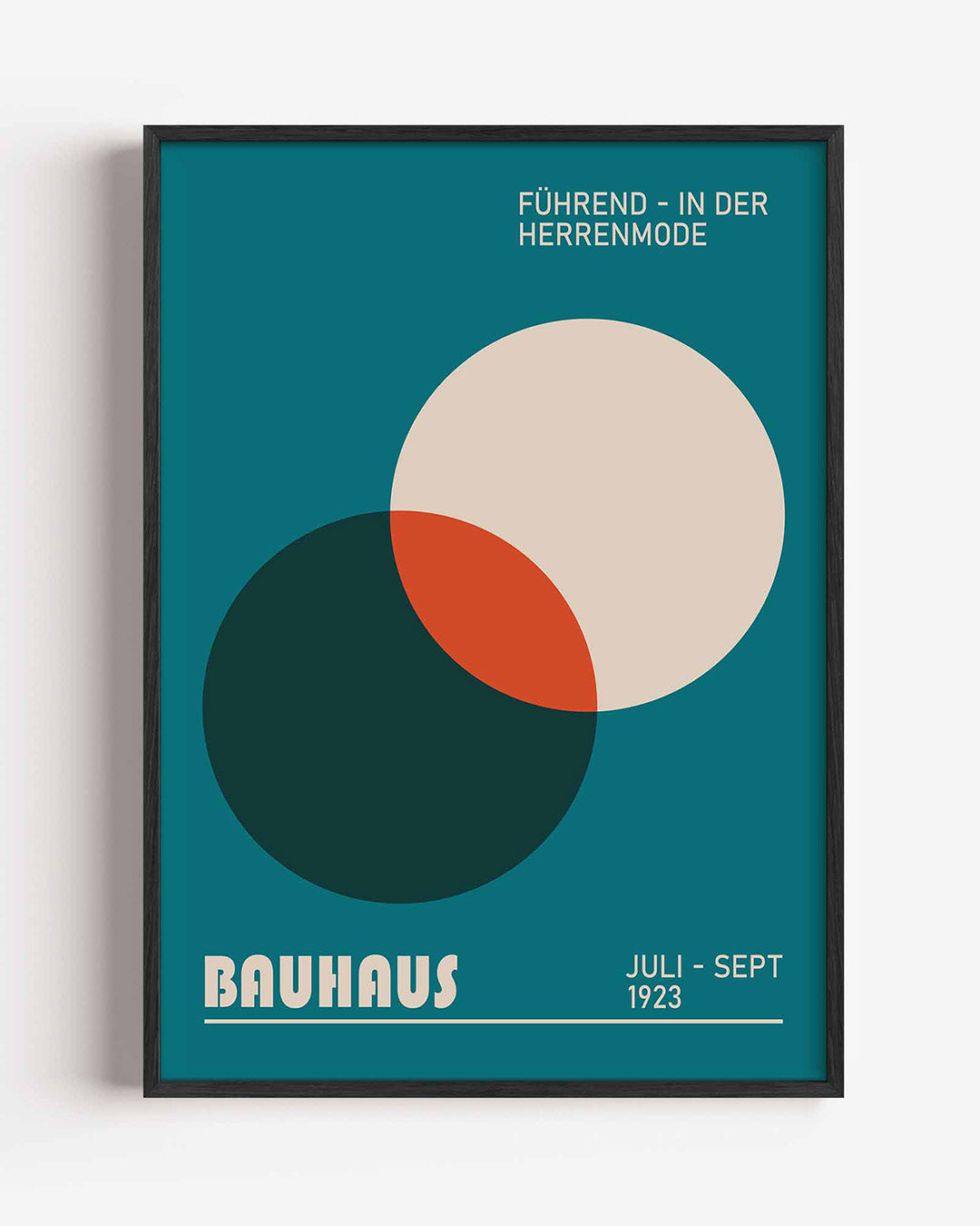 Cirkelvormen en kleur – staande Bauhaus poster als wanddecoratie