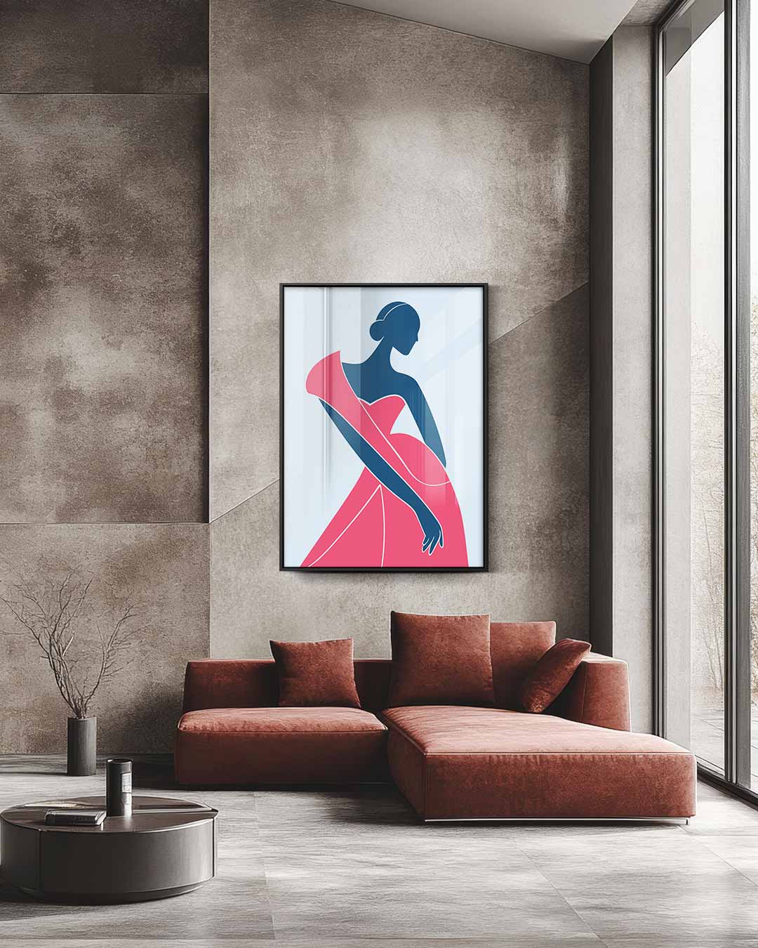 Elegante Dames Silhouet – staande wandkunst voor woonkamer of interieur