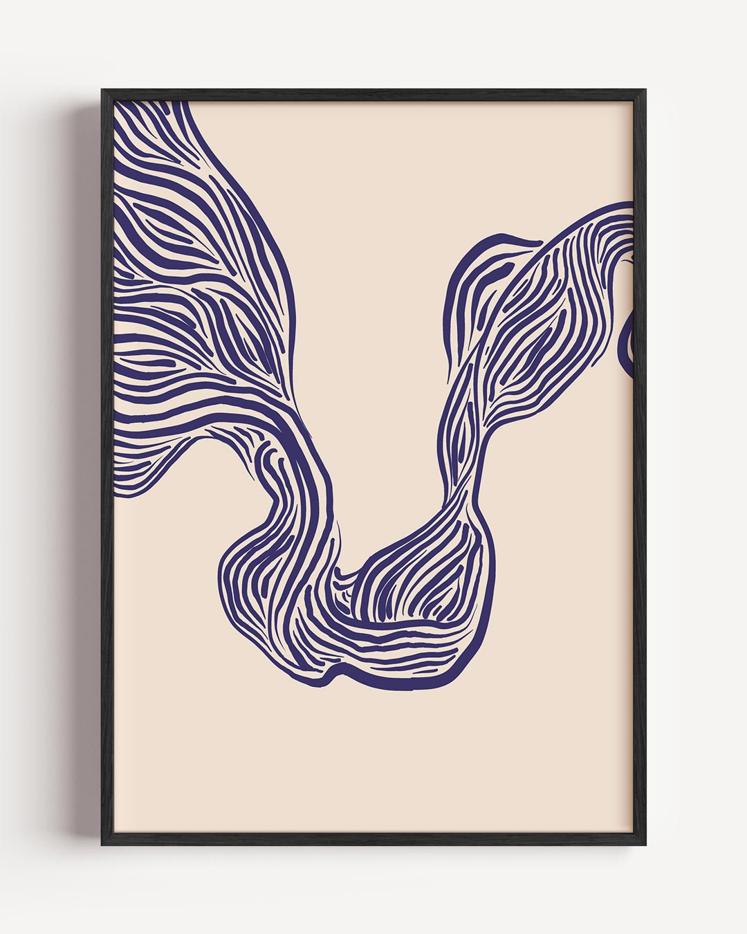 Organische Lijnen Kunstposter – abstracte portret poster als wanddecoratie