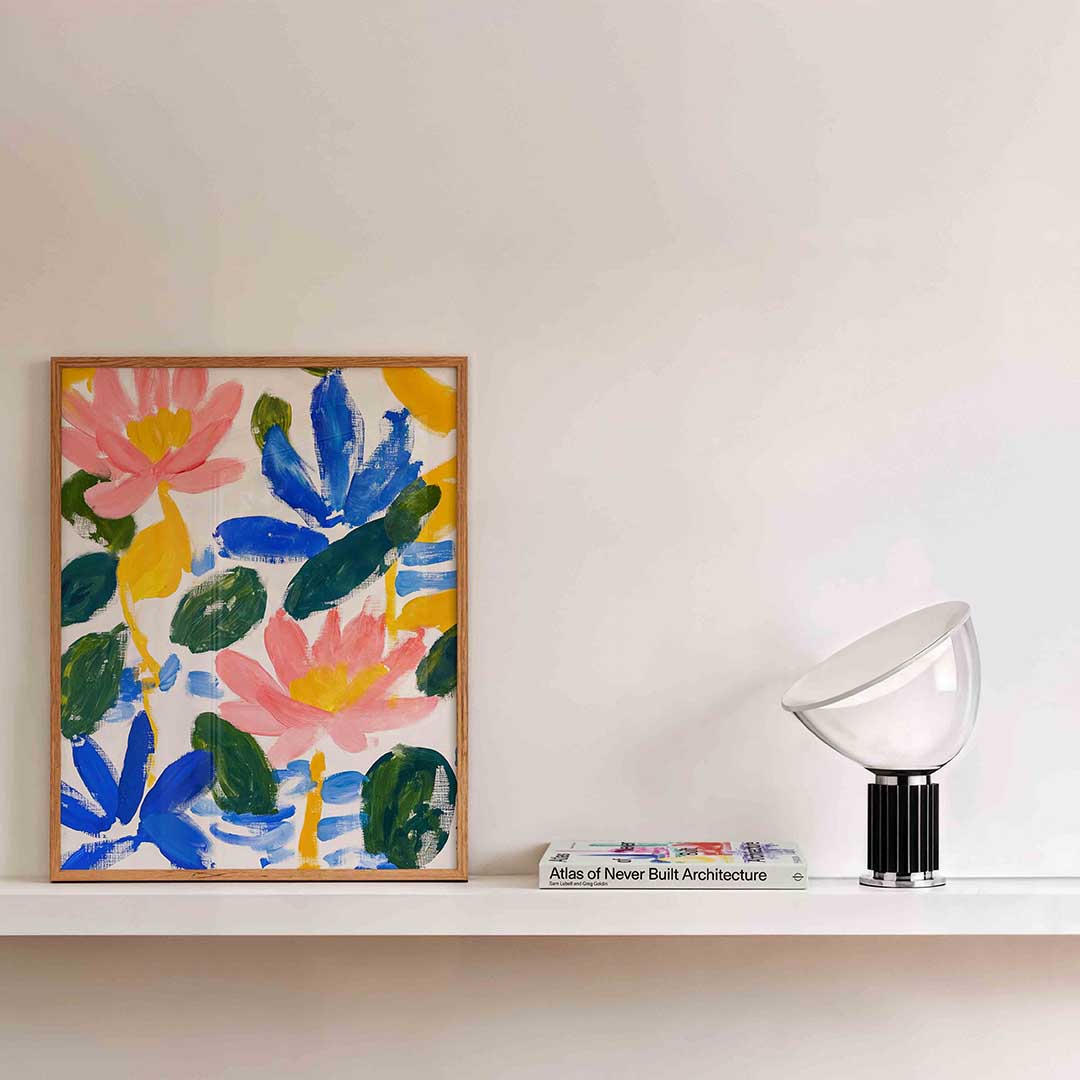 Bloemen en bladeren – bloemen wandkunst als portret poster