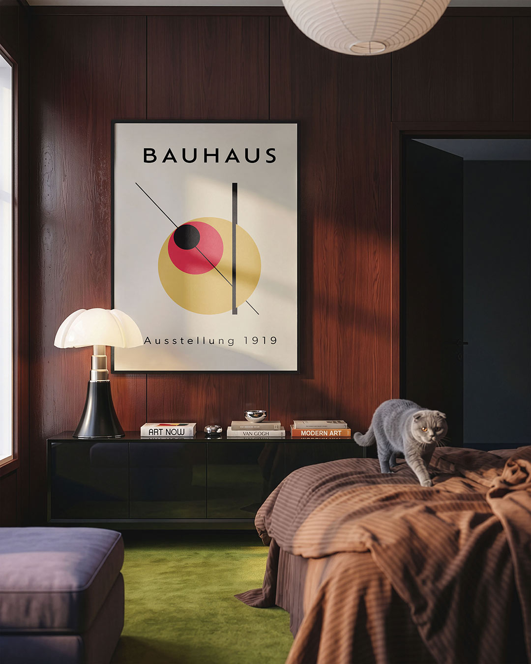 Vorm en lijnenspel – geometrische Bauhaus poster in staand formaat