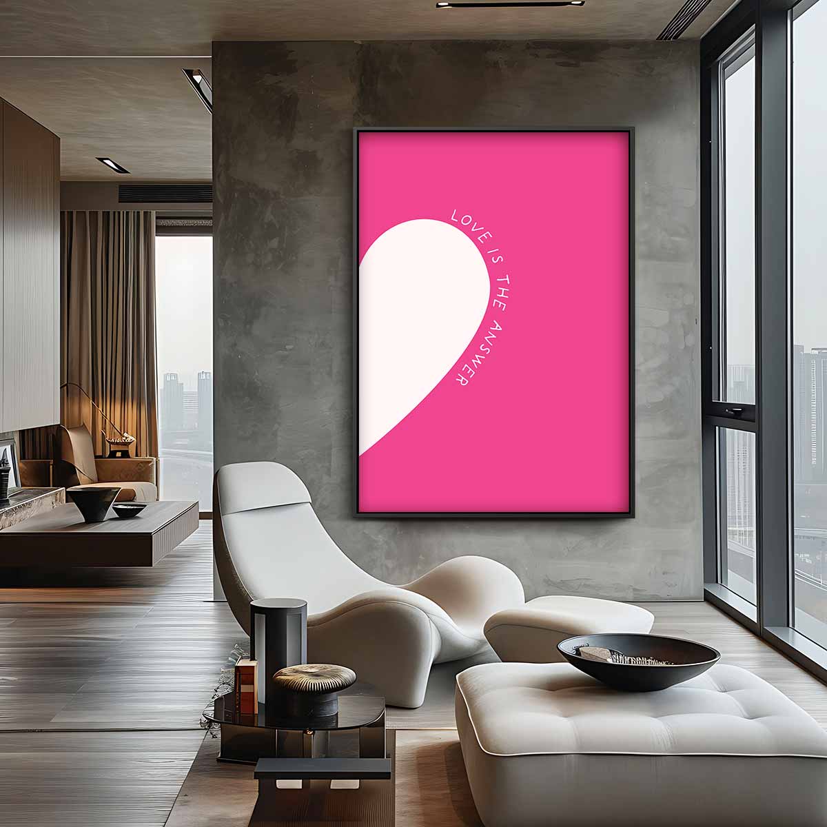 Liefde is het Antwoord Canvas – staande wandkunst voor woonkamer of interieur
