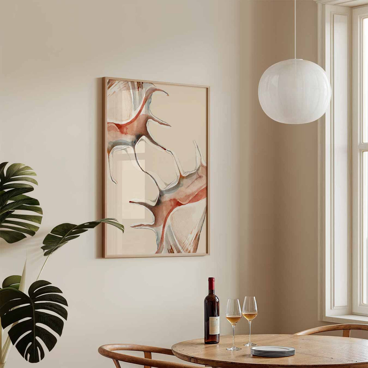 Beige Zeehorens – zeedieren poster in staand formaat