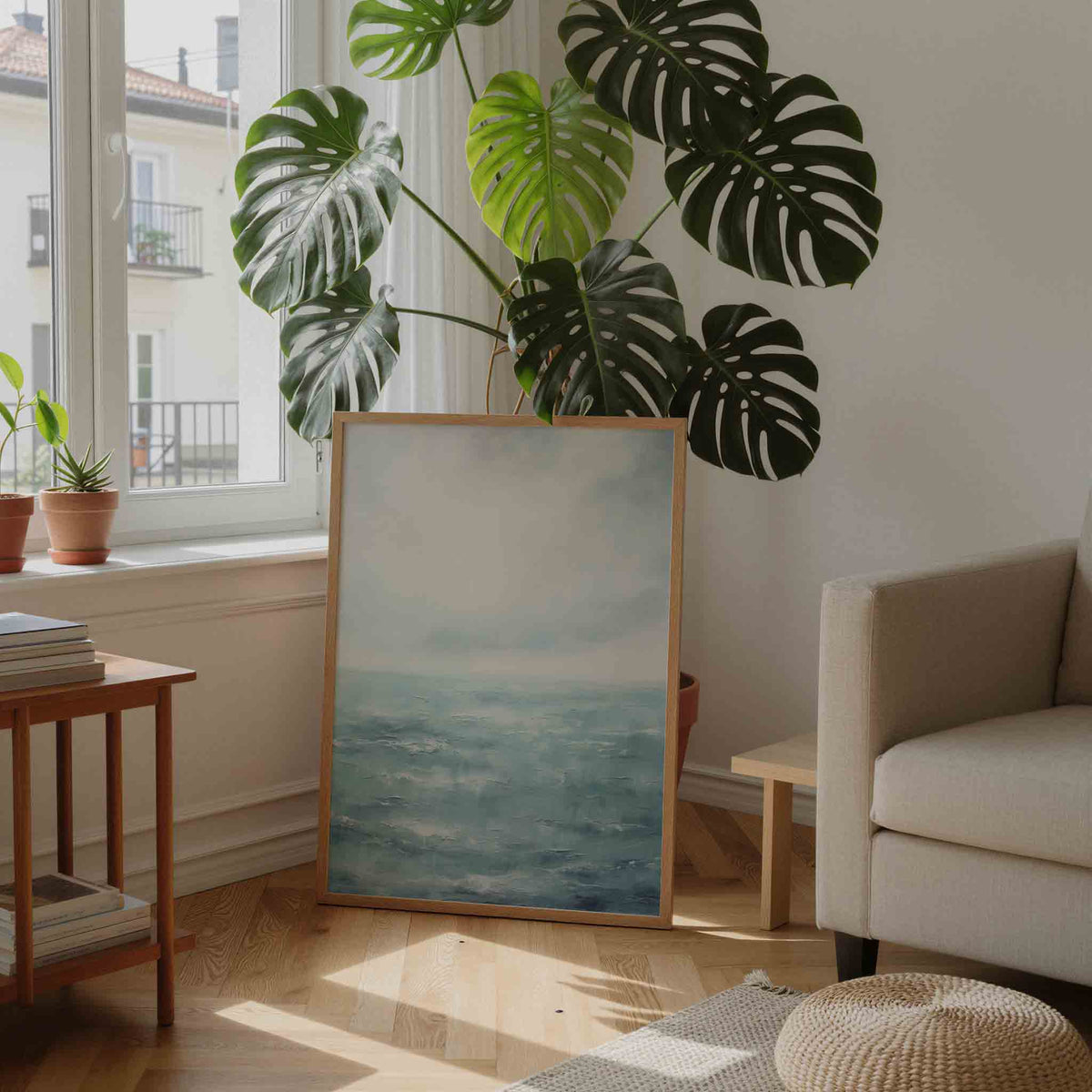 Rustige zee – staande botanische wanddecoratie van WallArtistic