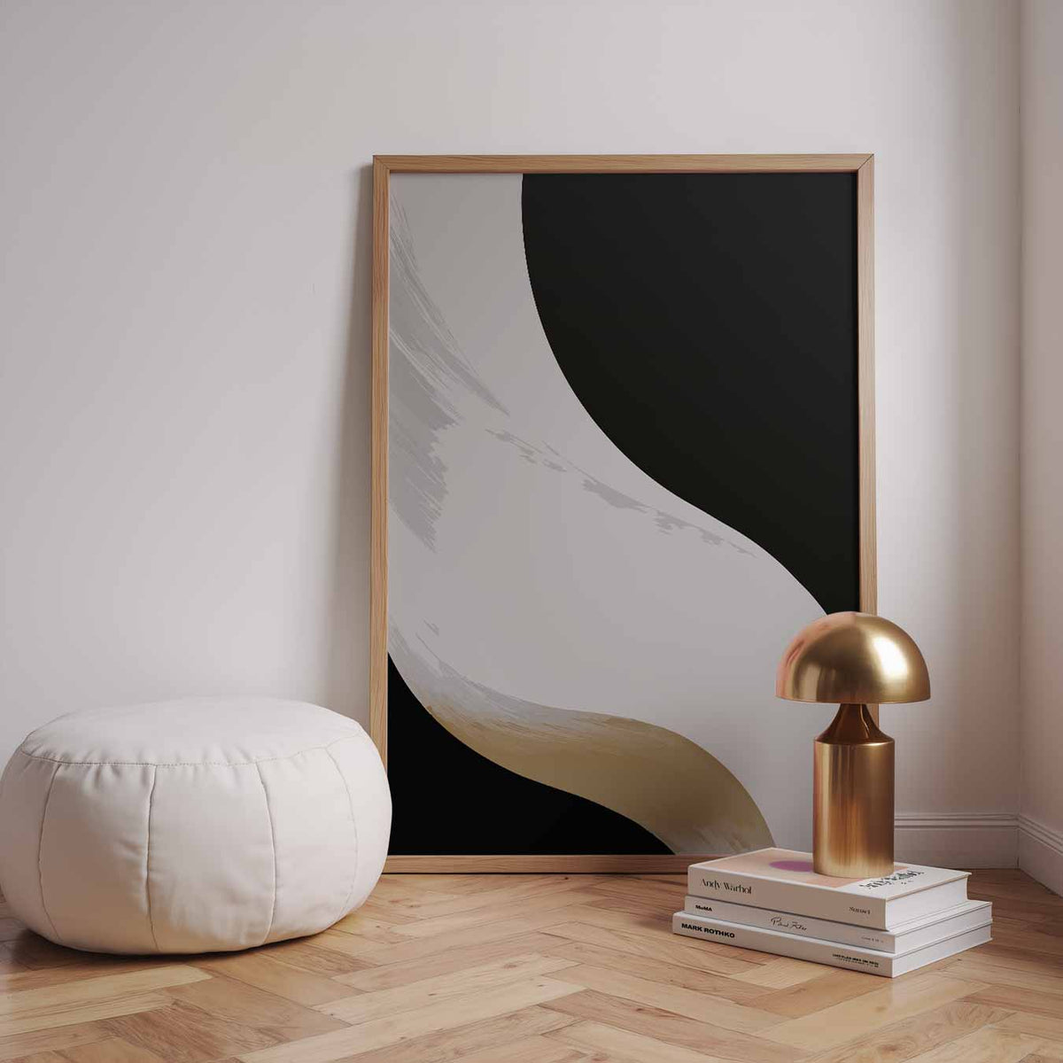 Moderne Elegantie – staande kleurrijke abstracte wanddecoratie van WallArtistic