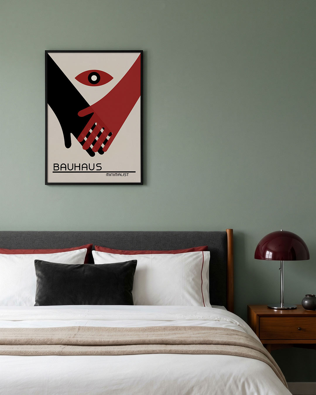 Handen en oog – geometrische poster in Bauhaus-stijl van WallArtistic