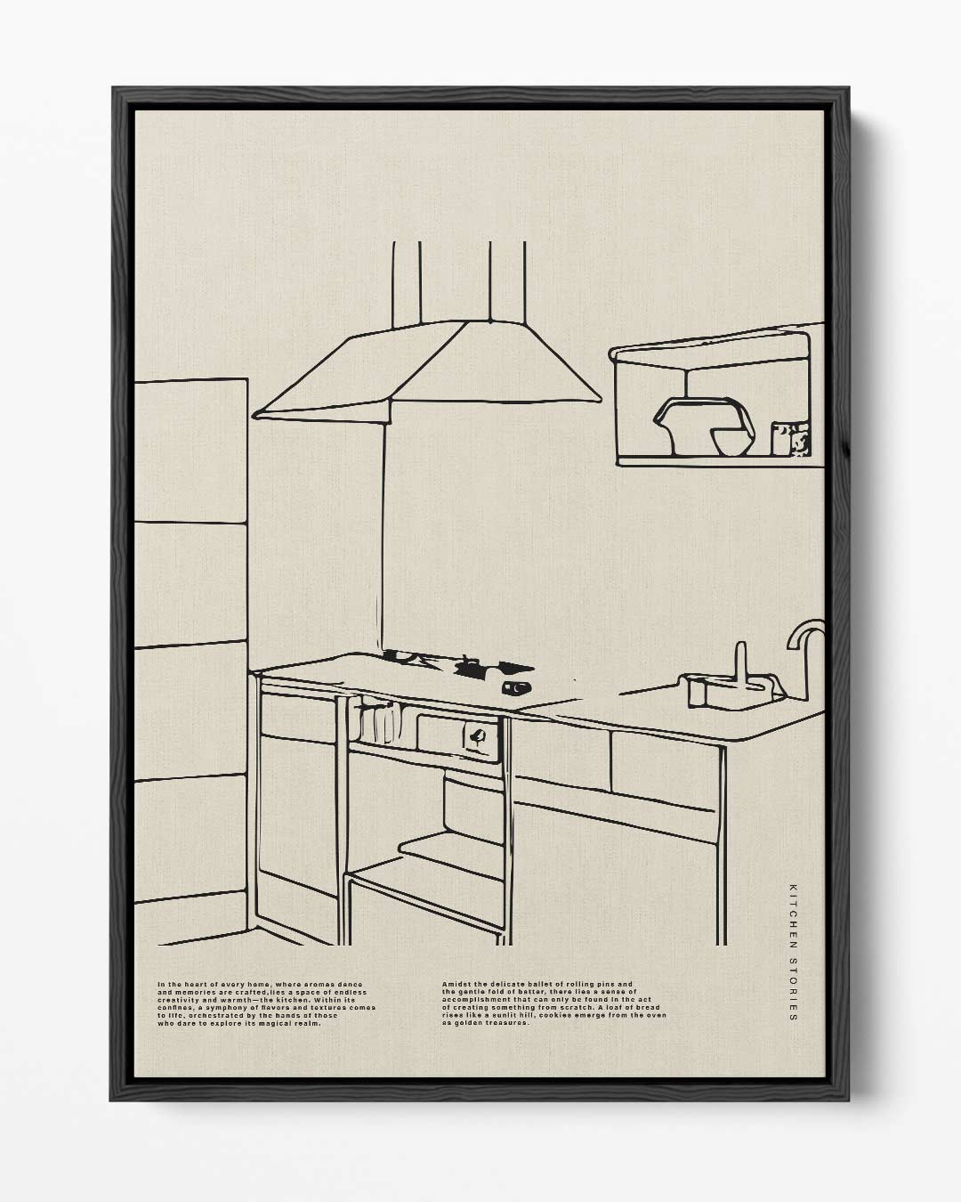 Minimalistische Keukenprint – portret kunstwerk als wanddecoratie