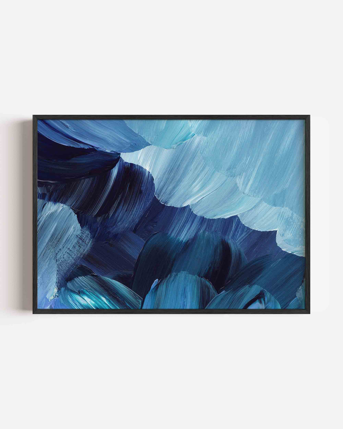 Blauwe penseelstreken – schilderkunst landscape poster als wanddecoratie