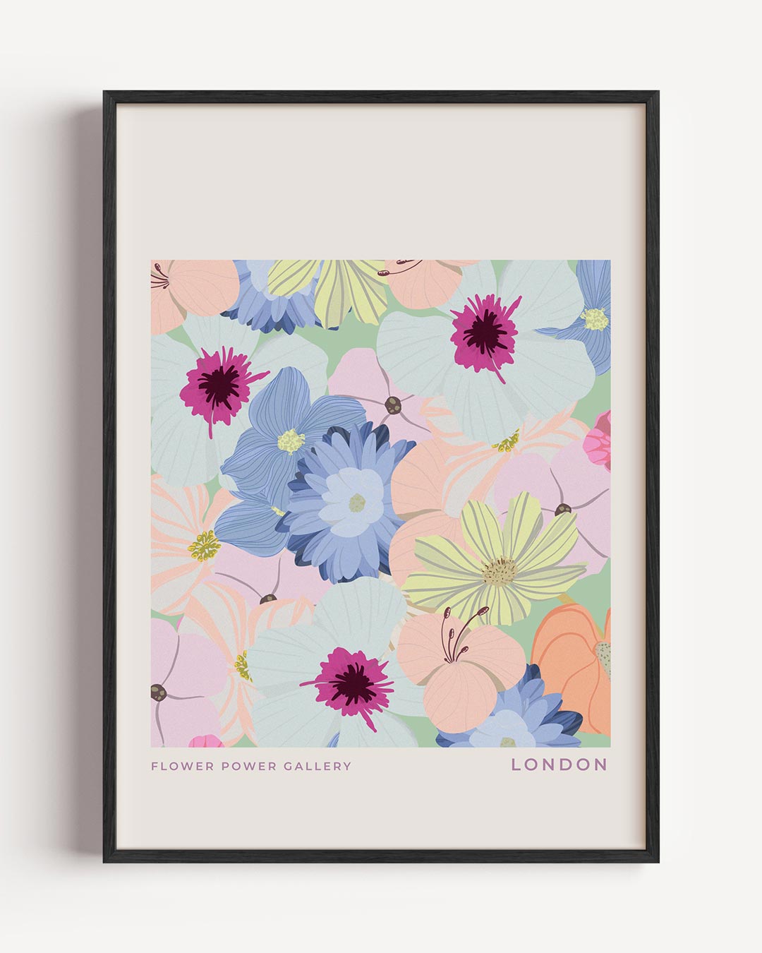 Bloemenexplosie – typografie portret poster als wanddecoratie