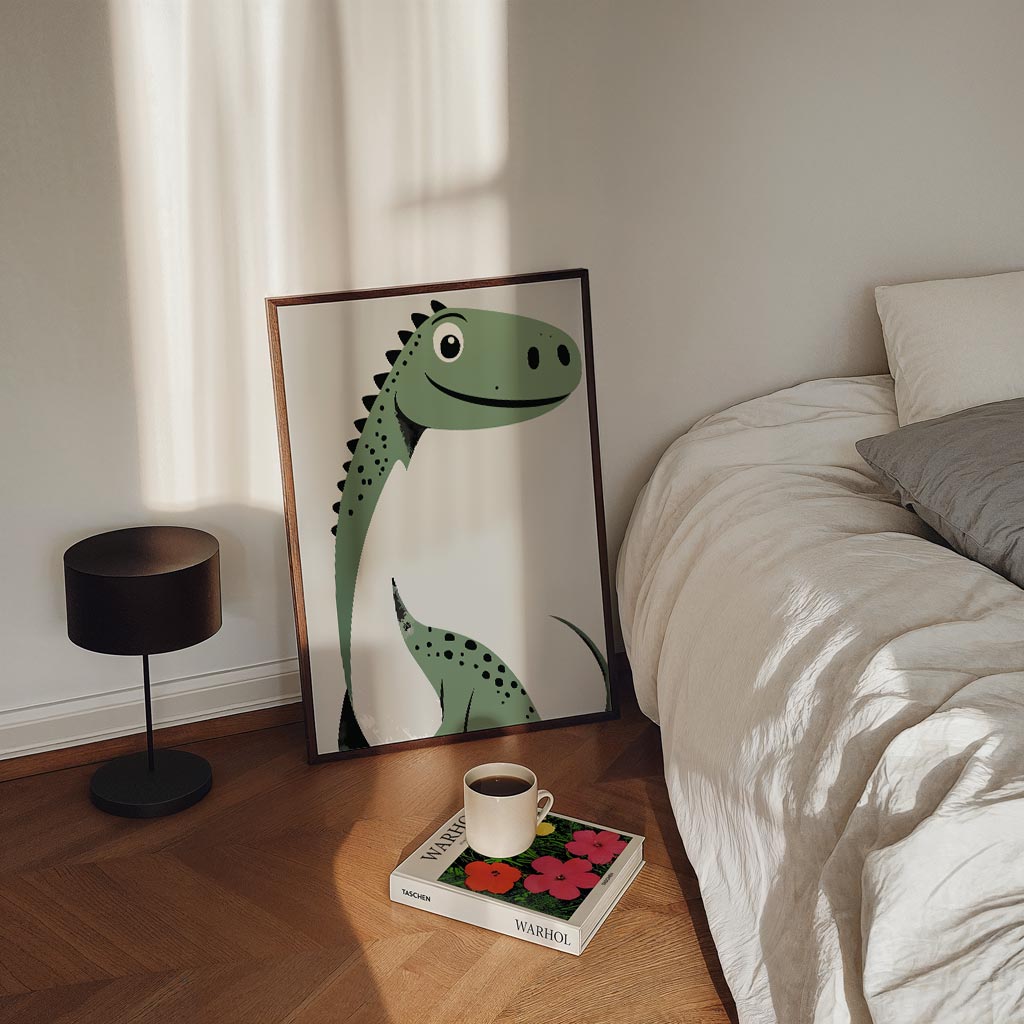 Schattige Dino – staande kinderkamer wanddecoratie van WallArtistic