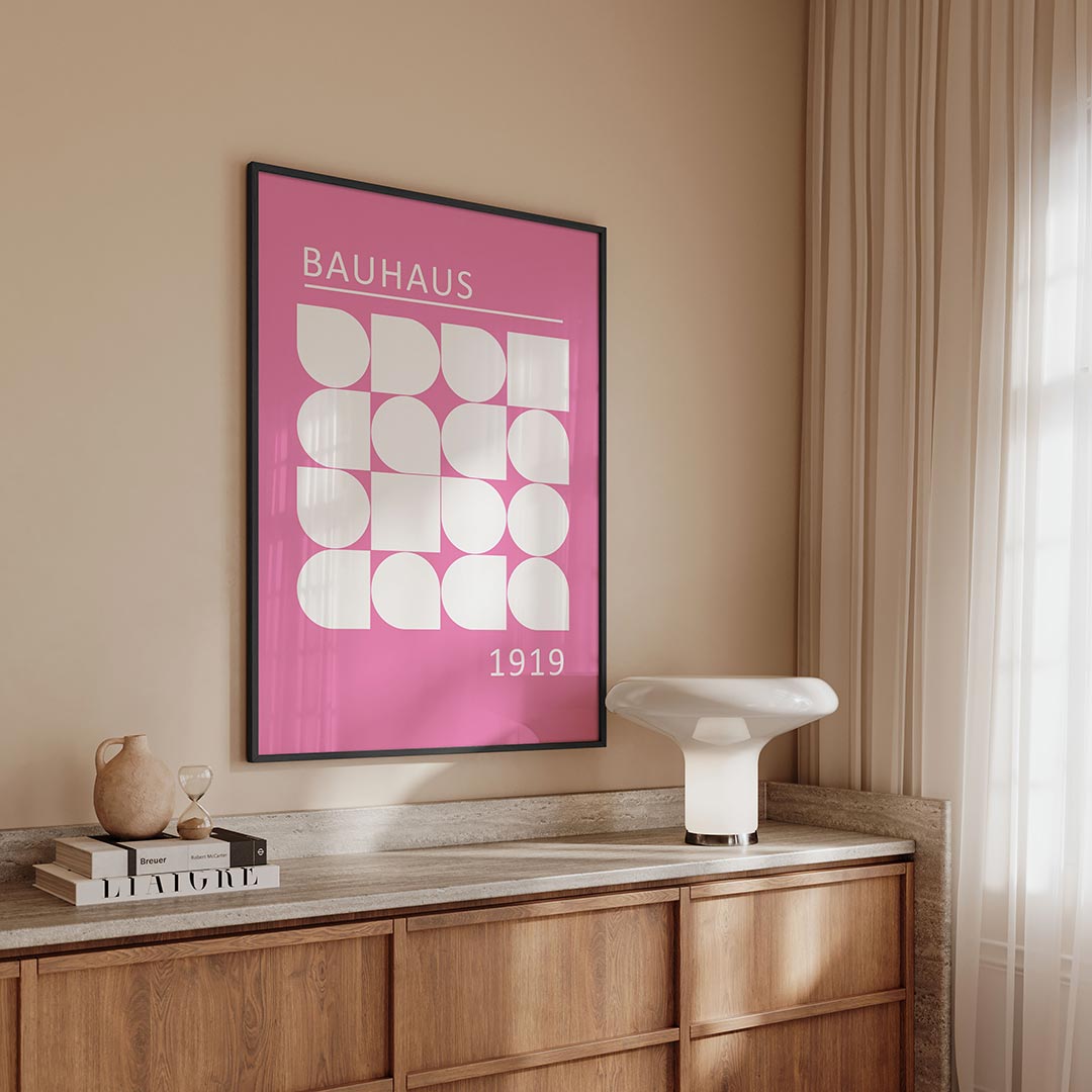 Vormen en vlakken – geometrische Bauhaus poster in staand formaat