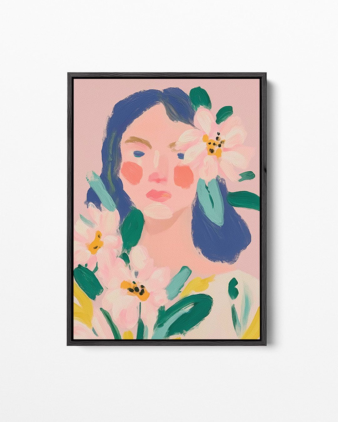 Vrouw met bloemen – staand wanddecoratie kunstwerk