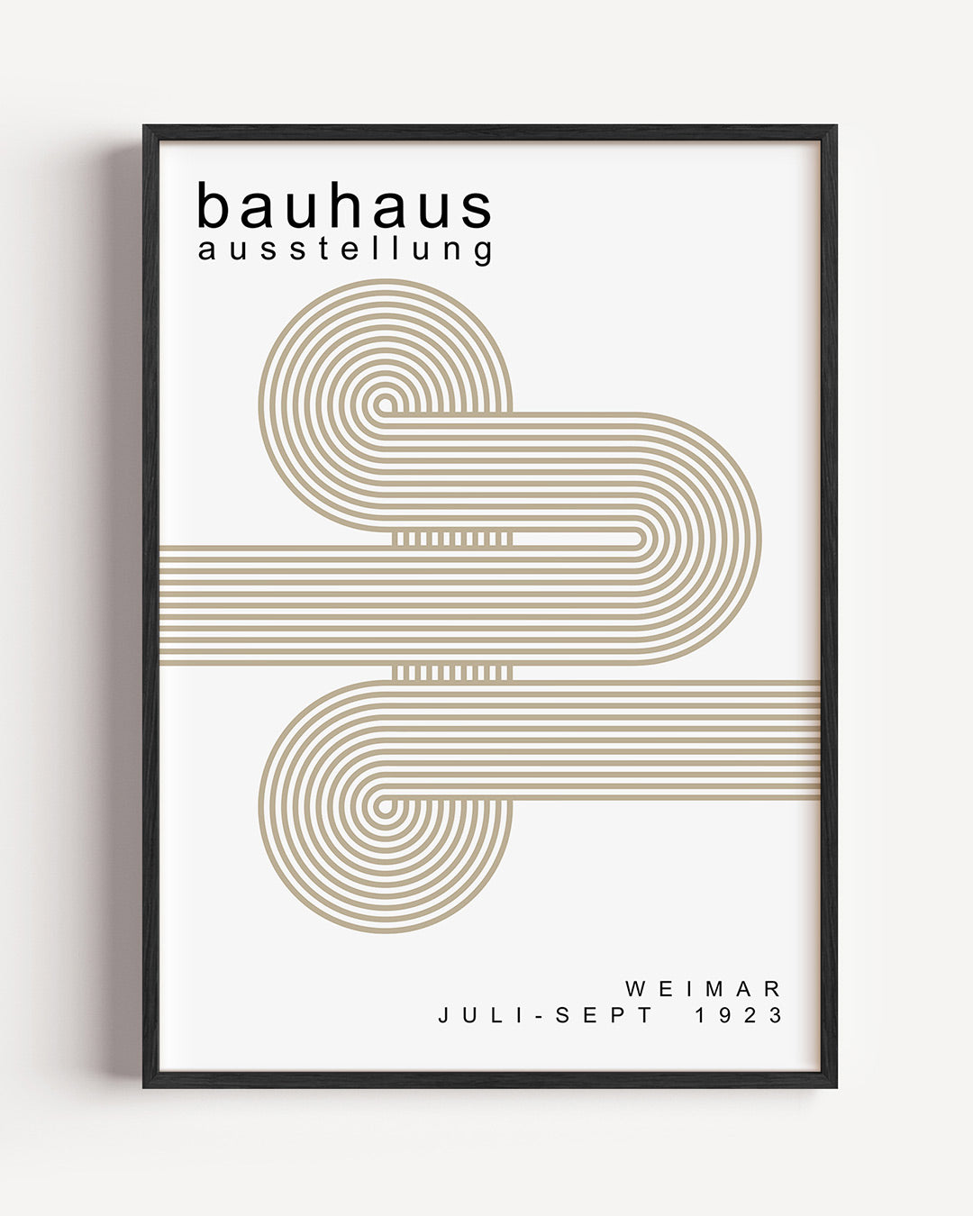 Lijnenspel en cirkelvorm – staande Bauhaus poster als wanddecoratie
