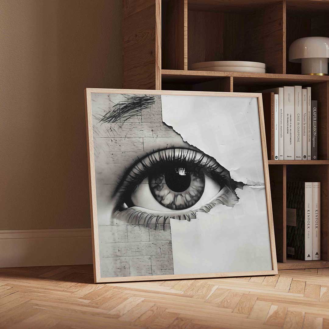 Oog en textuur – moderne wandkunst met kleur en vormen als poster