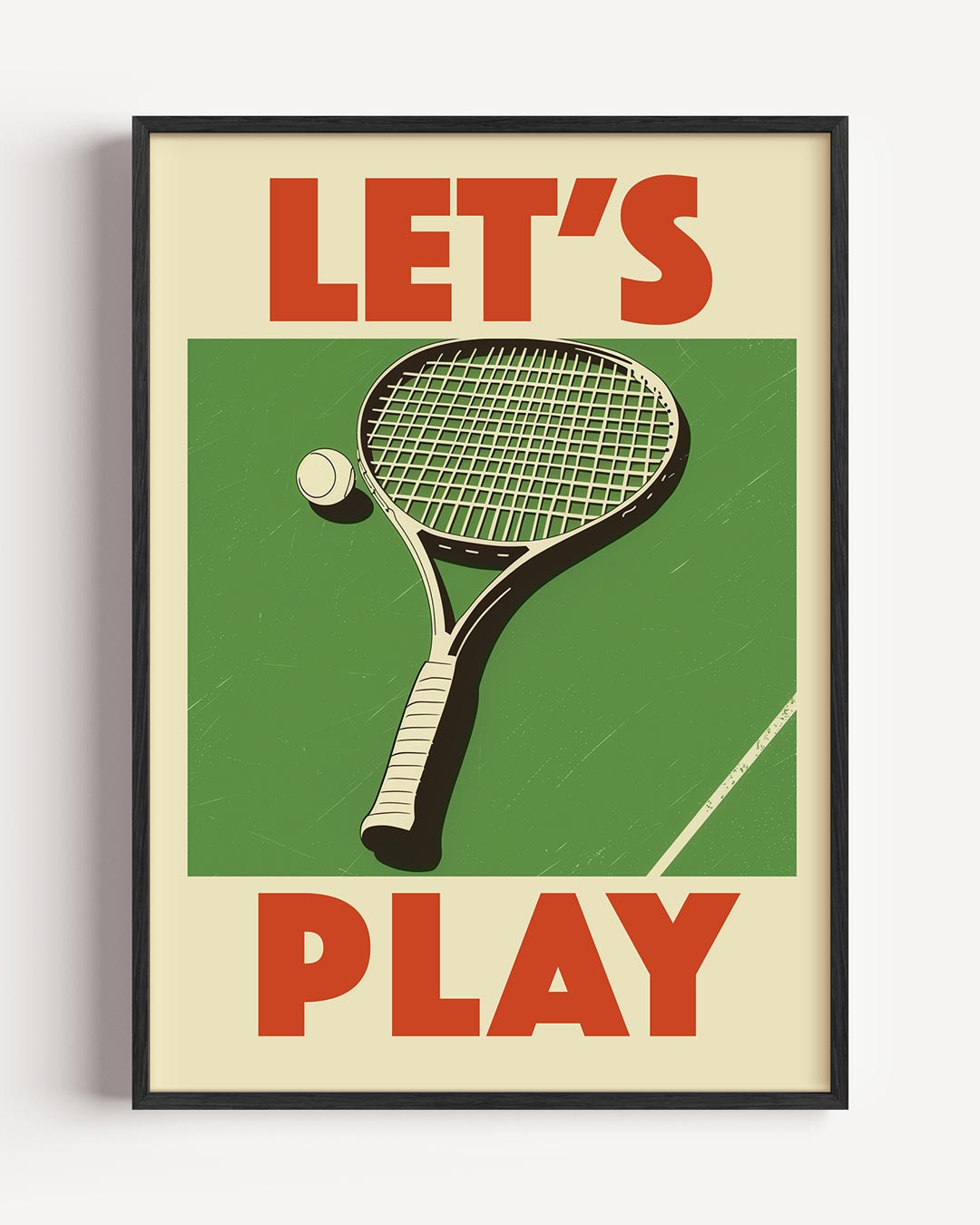 Let's Play Retro Tennis – zomer portret poster als wanddecoratie