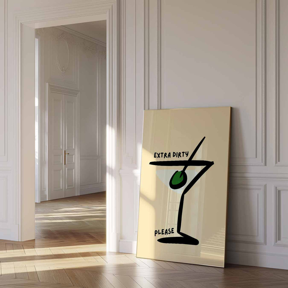 Extra Dirty Martini – zomer poster als frisse staande wanddecoratie