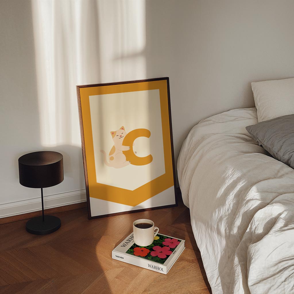 Kattenliefde Alfabet – kinderposter in staand formaat