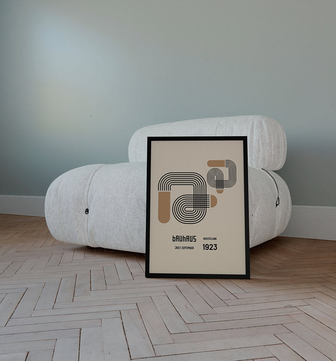 Lijnenspel en vlakverdeling – staande Bauhaus poster voor aan de muur