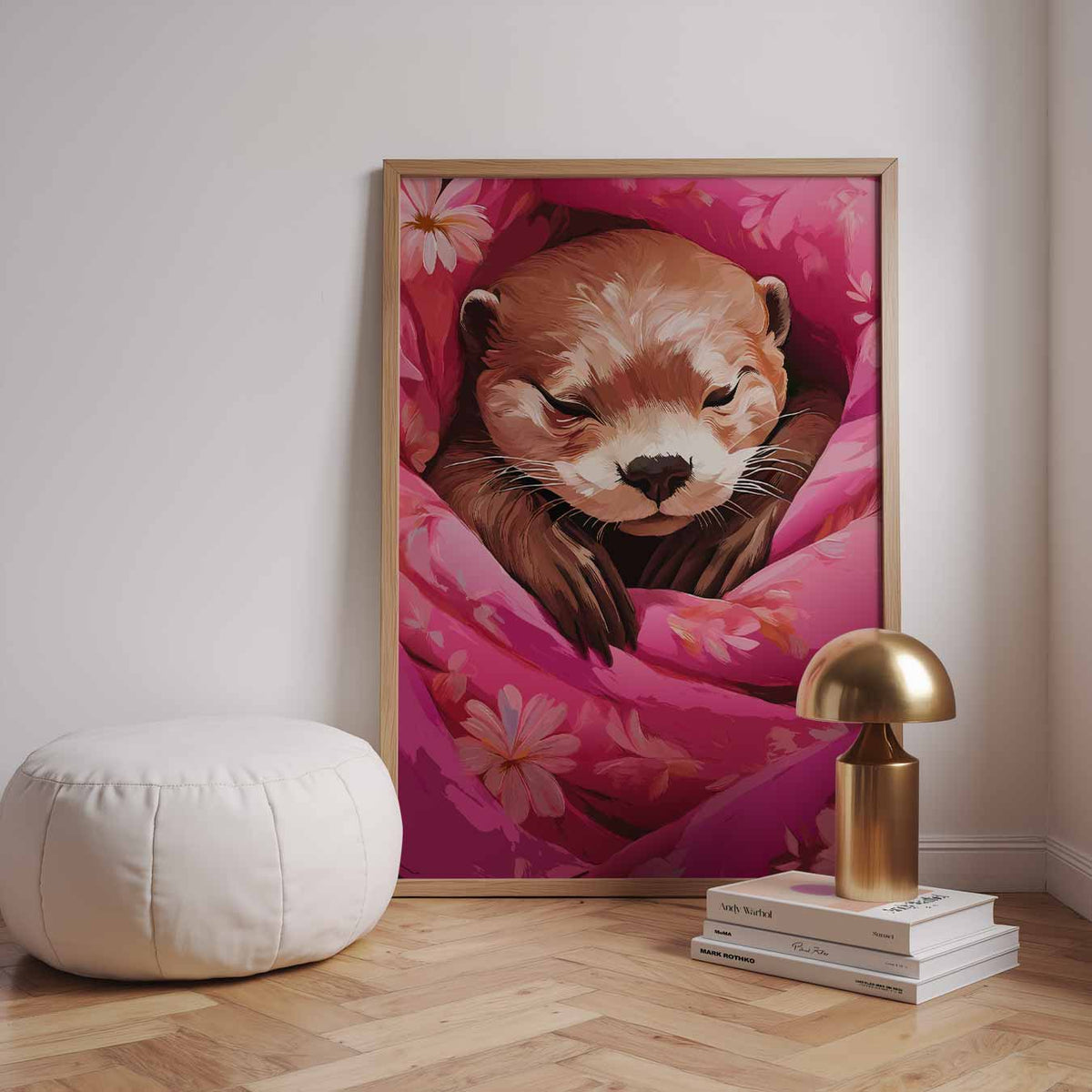 Schattige Onder-dekbed Otter – dieren poster in staand formaat