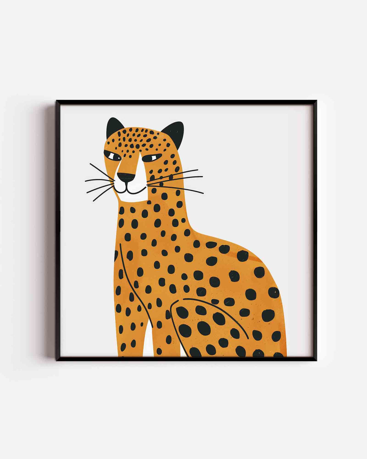 Luipaard illustratie – vierkante kinderposter als wanddecoratie