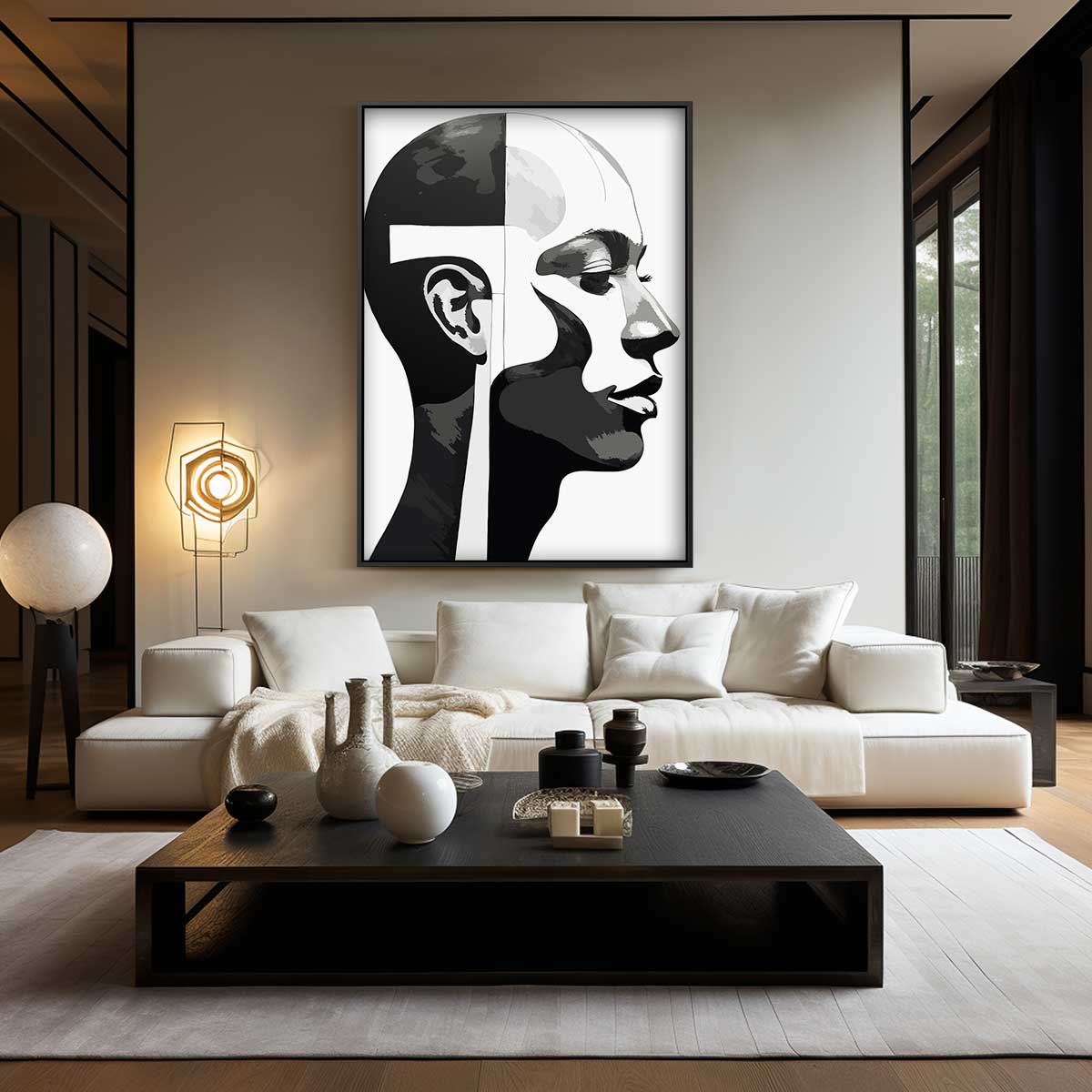 Contrasterende Profielen – staand kunstwerk voor modern interieur