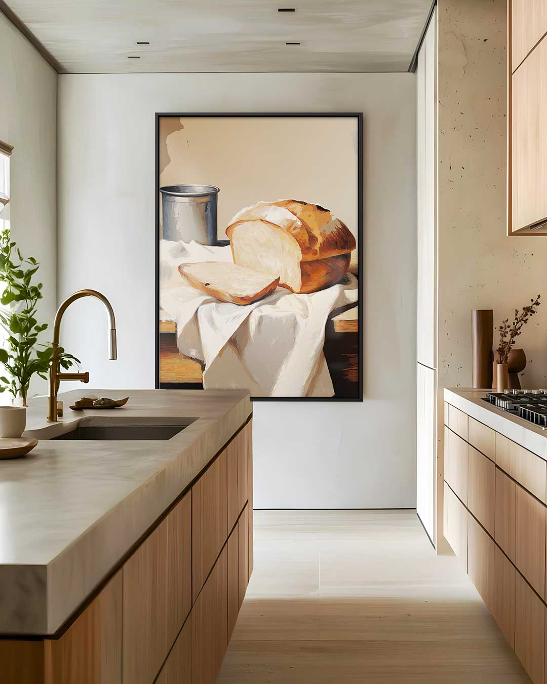 Rustiek Brood Stilleven – staand kunstwerk voor modern interieur