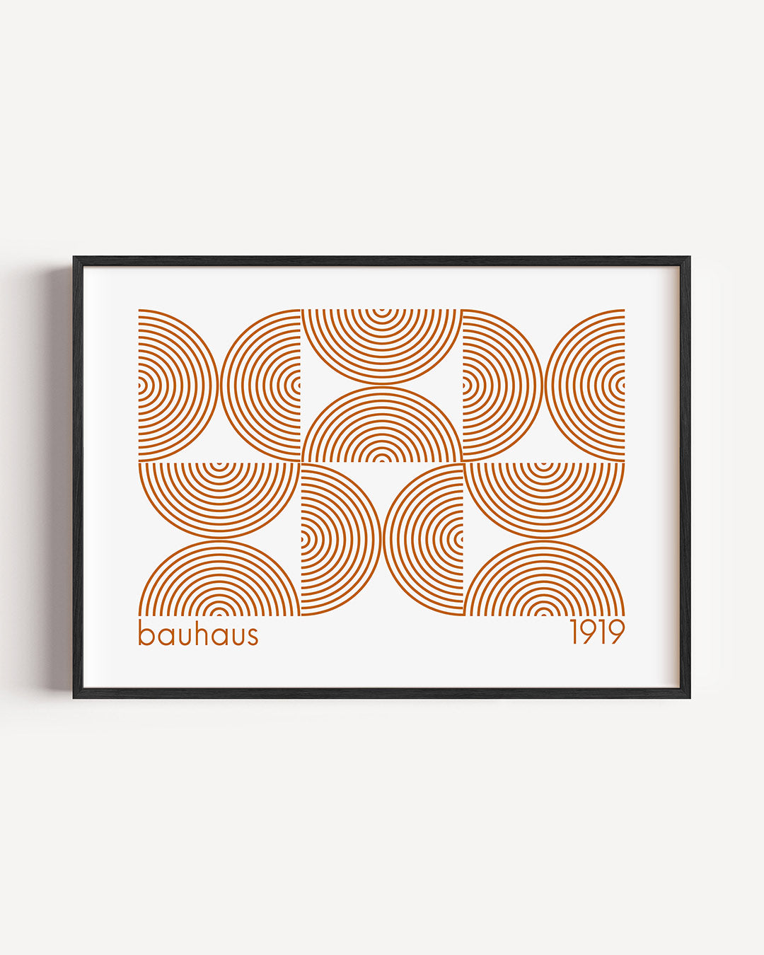 Cirkelpatroon en lijnen – liggende Bauhaus poster als wanddecoratie