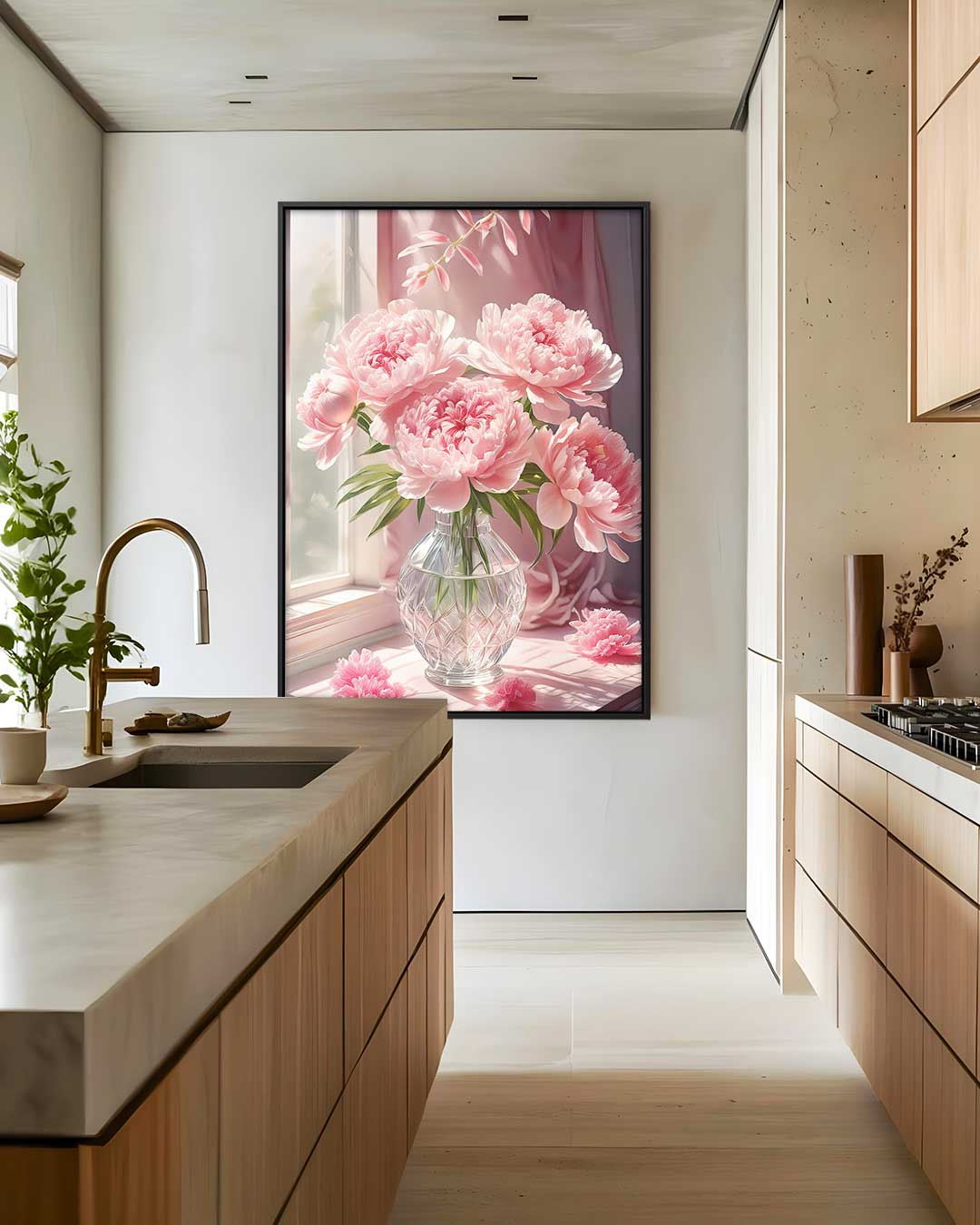 Bloemenpracht in het Raamlicht – plexiglas wanddecoratie in portret formaat